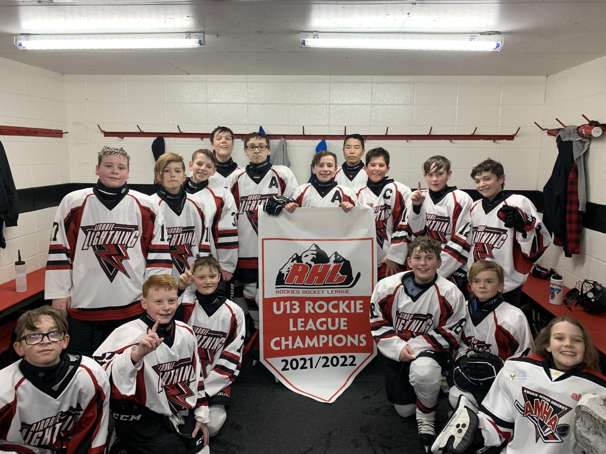 Airdrie Minor Hockey on X: Congratulations to the U13 RHL E team for  winning the Rockies Hockey League - U13 Rockie Division Banner.   / X