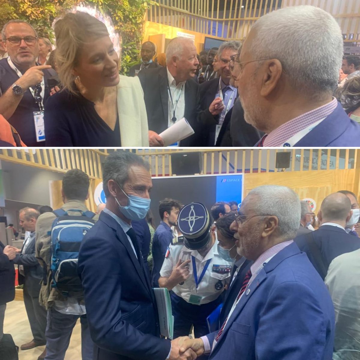 SIF_ONG's tweet photo. 🔴 #WorldWaterForum 🔴
(1/2)
➡️ Au #FME à Dakar, Rachid Lahlou, le président du @SIF_ONG a pu rencontrer ce lundi 21 mars Bérangère Abba, secrétaire d’Etat auprès de la ministre de la transition écologique, et Philippe Lalliot, l'ambassadeur de France au Sénégal. https://t.co/Ux8JG96lSz