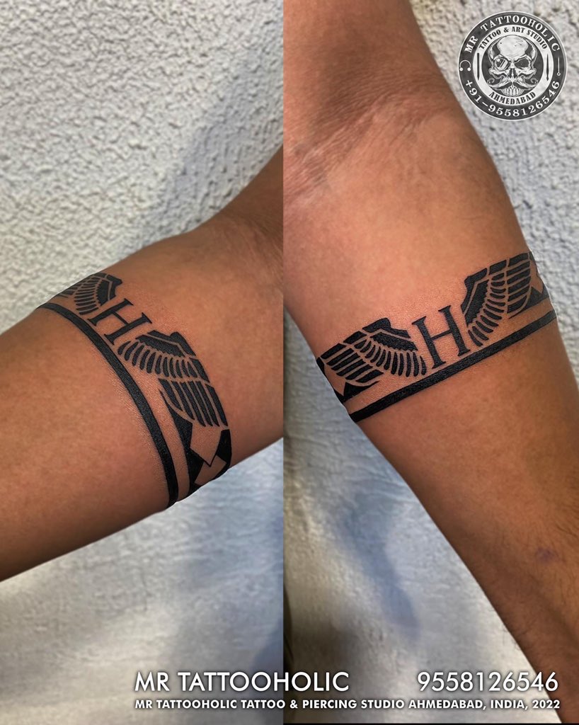 Shree Tattoo Studio  on Instagram Customised armband tattoo mom dad  love Mountain  lovers