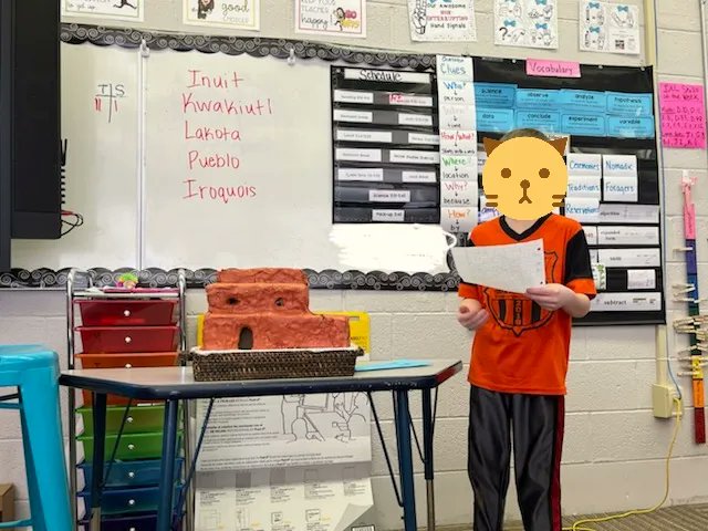 PawsforCougars's tweet photo. Success at CES- These 4th graders did an amazing job on their social studies projects!  Here are just a few of them teaching their class about the research and artifact or habitat they created!  #LearnersTodayLeadersTomorrow https://t.co/6gm3qB5a2z