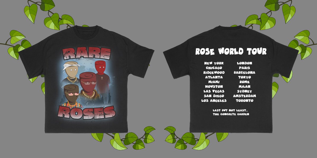 RareRosesNFT's tweet photo. A sneak peek at our future “Rare Rose Vintage Rap Tee” 💫

A trait that you could wear IRL 👀🌹 https://t.co/GBmrzmnB6c