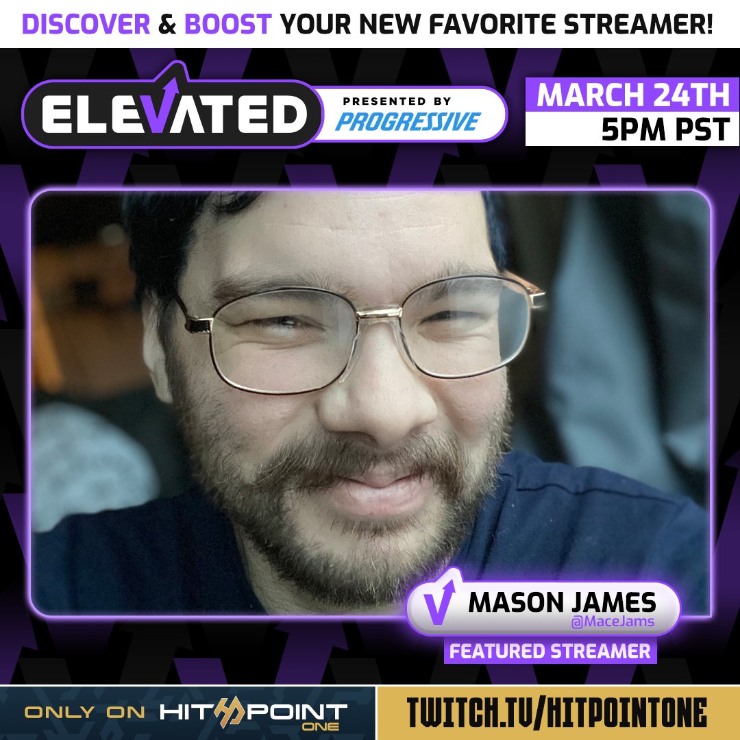 HitPointOne's tweet photo. Another streamer who will get ELEVATED today at 5pm PST! Let's welcome in @MaceJams 🎉🥳🍾#IGotElevated #Elevated #HitPointOne https://t.co/ETTdJe6Cmb https://t.co/eEttIMElbw