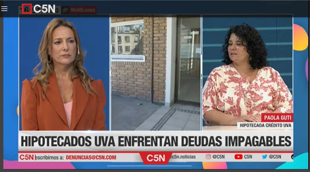 hipotecadosuva's tweet photo. #MaMlunes @C5N 
🗣️"La situacion es apremiante, pedimos que el estado intervenga" #HipotecadosUVA
La decision es politica @alferdez @CFKArgentina @SergioMassa @Martin_M_Guzman 
Freno a la #UsuraUVA https://t.co/E9CC7rslMx