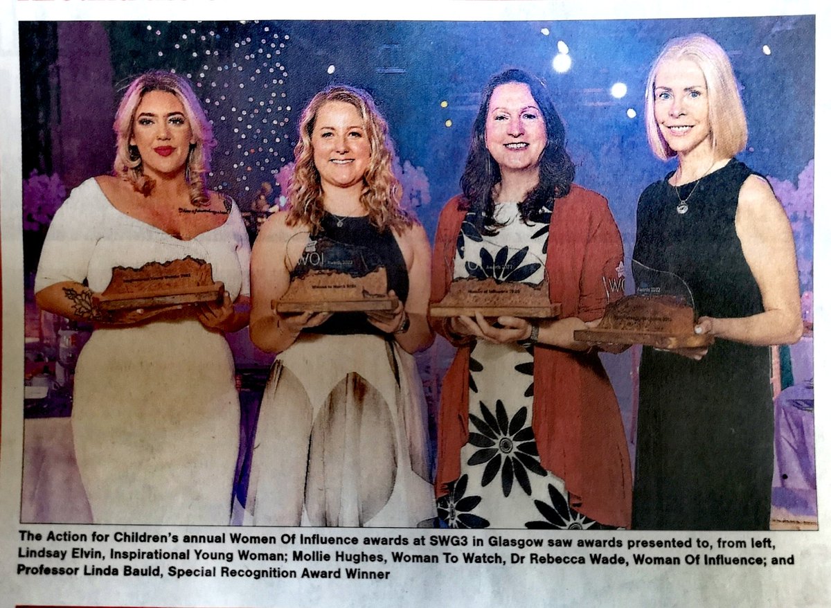 Absolutely fabulous to share a stage with these wonderful women! Winners of @Actn4ChildrScot  #WomeOfInfluence awards announced yesterday.👏🥂🌟❤️
LindsayElvin @MollieJHughes, me & @LindaBauld. Congrats ladies! 
#WomenInSTEM @AbertayUni @HomewardBound16 #WonderfulDrWadeWomen