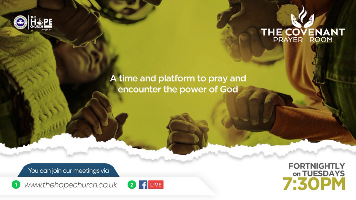 rccg_thc's tweet photo. Tomorrow night we meet in The Covenant Prayer Room. This is the fortnightly prayer meeting at The Hope Church. Join us on Zoom at 7:30pm.

Please also join us for Tuesday Fasting with Prayer throughout the day at 6am, 9am, 12, 3pm &amp; 6pm.

The Zoom details are on our website. https://t.co/J18CBec7Jw
