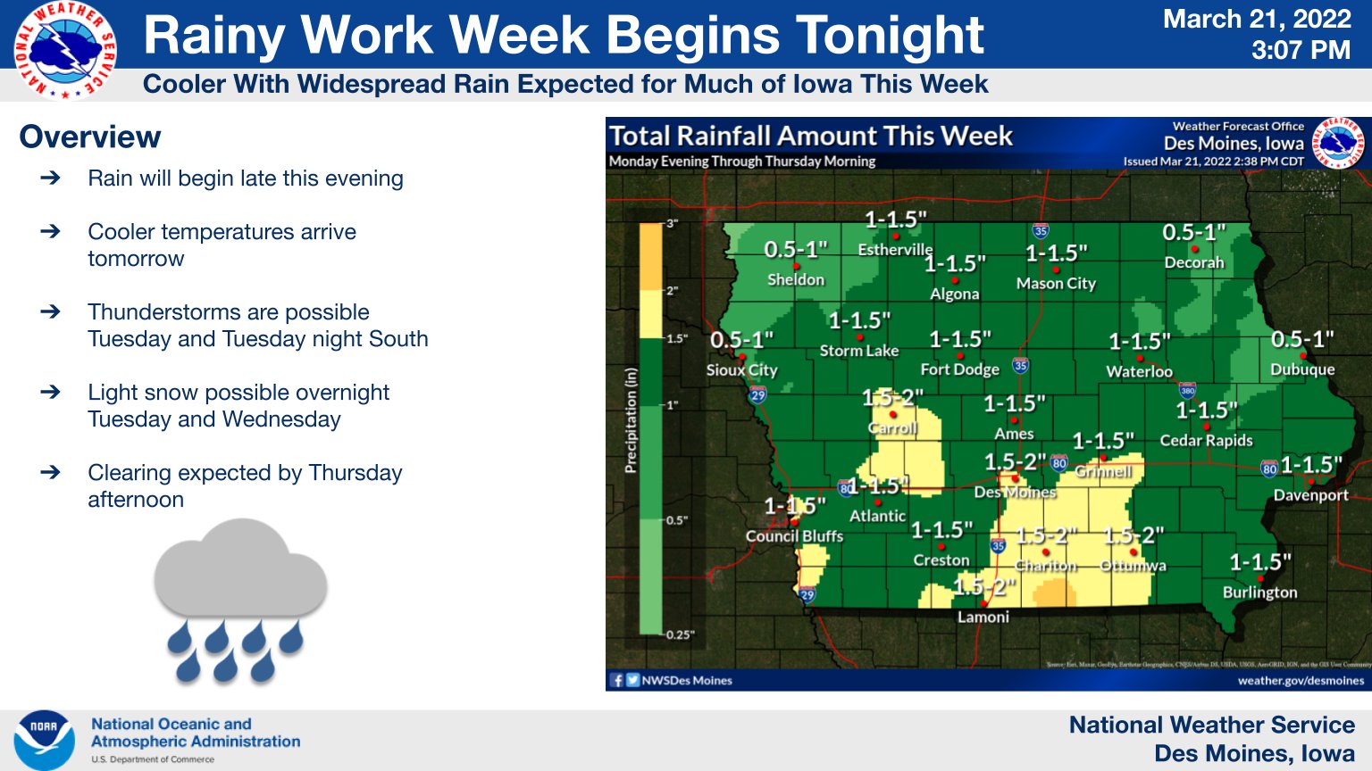 NWS Des Moines on Twitter "Rain will move in late this evening and hang around for most of the