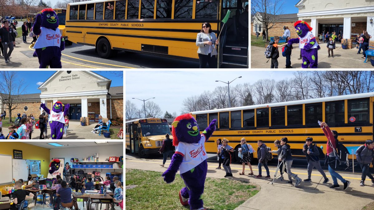SCPSchools's tweet image. Gus from Fredericksburg Nationals visited students at Hampton Oaks Elementary (@HamptonOaksElem) this afternoon to share this season's reading program. When a students reads four books, they are invited to attend a game for free. @FXBGNats #SCPSCommunity