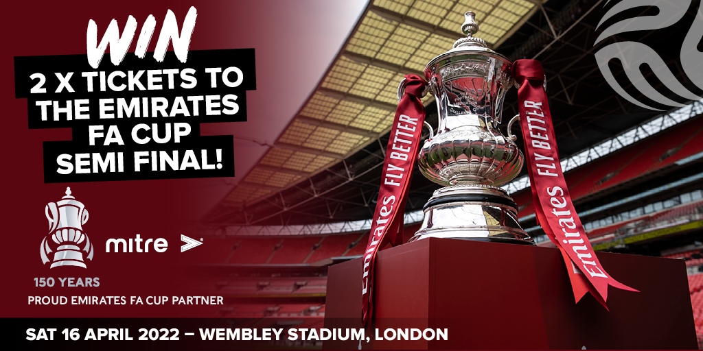 Direct Soccer (@directsoccer) on Twitter photo Win a pair of tickets to The Emirates FA Cup Semi Final at Wembley on 16th April! Time tbc. β½ π
To enter:
Follow <a href="/DirectSoccer/">Direct Soccer</a>
Follow <a href="/MitreSports/">Mitre Sports</a>
Retweet this competition
Ends 27/03/22. T&Cs apply.
l8r.it/kqYO
#FACup #FACupDraw #FACupLive #FACupTickets Win a pair of tickets to The Emirates FA Cup Semi Final at Wembley on 16th April! Time tbc. β½ π
To enter:
Follow <a href="/DirectSoccer/">Direct Soccer</a>
Follow <a href="/MitreSports/">Mitre Sports</a>
Retweet this competition
Ends 27/03/22. T&Cs apply.
l8r.it/kqYO
#FACup #FACupDraw #FACupLive #FACupTickets