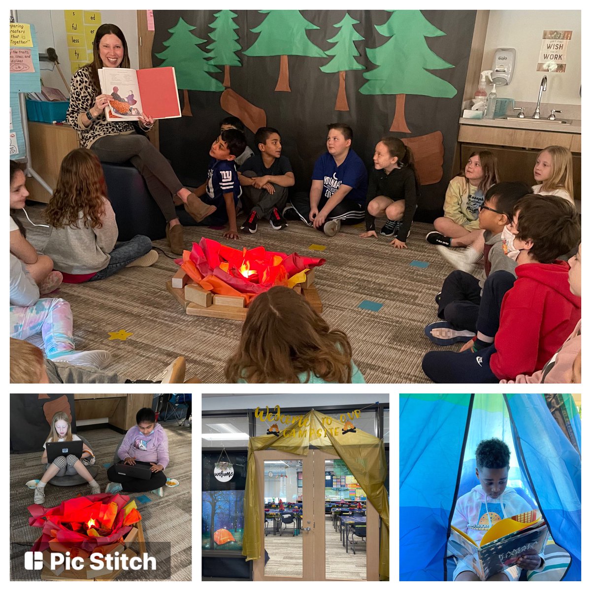 Campfires, tents, and mystery readers..OH MY!  I loved seeing the looks on my students’ faces as they walked into our camping themed classroom. Grab a book and make yourself at home at Camp Read-A lot!📚⛺️🪵 Thank you to <a href="/ClayCenterPTO/">Clay Center PTO</a> for funding this room transformation.