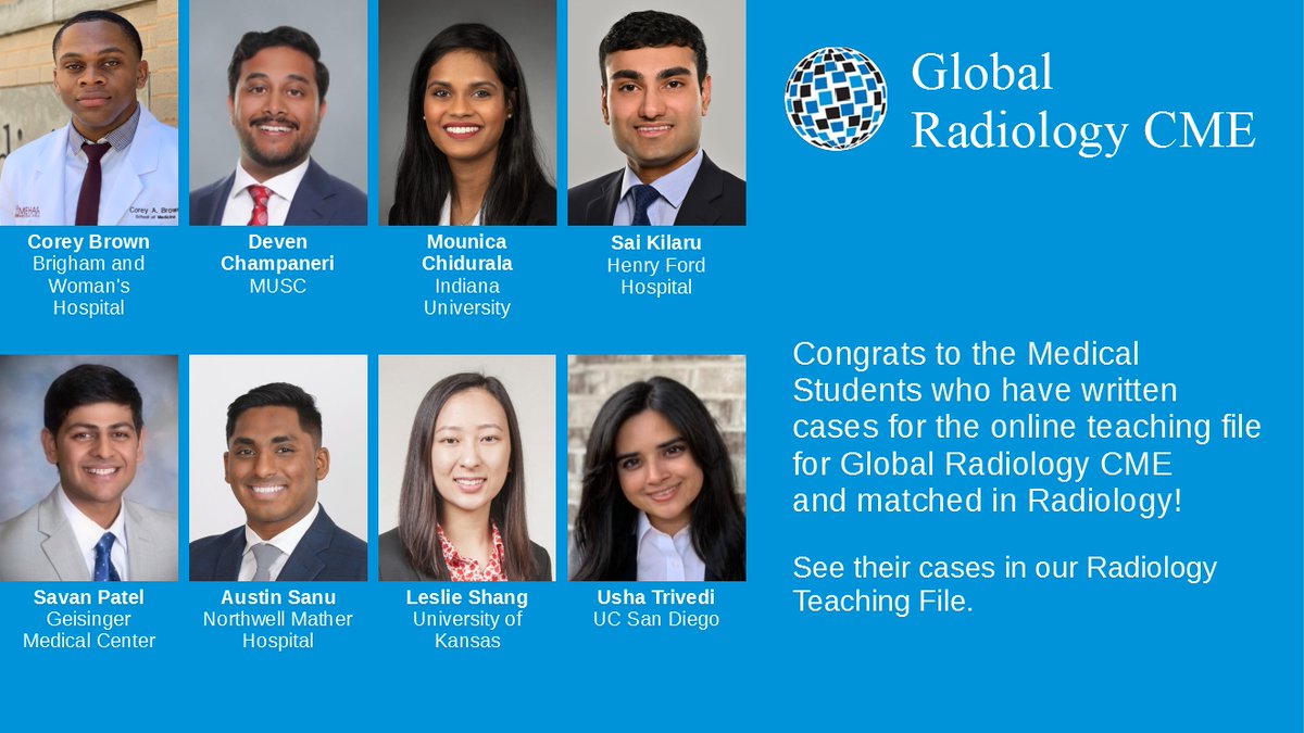 Global Radiology CME (@globalradcme) on Twitter photo Congrats to these #futureradres
<a href="/coreybrwn/">Corey Brown, MEng</a> <a href="/DevenChampaneri/">Deven Champaneri, DO</a> @mchidurala227 <a href="/sai_kilaru/">Sai Kilaru, MD</a>
Savan Patel <a href="/AustinSanu/">Austin Sanu, DO</a> <a href="/LeslieFShang/">Leslie Shang, MD</a> <a href="/UshaTrivedi11/">Usha Trivedi, MD</a> Congrats to these #futureradres
<a href="/coreybrwn/">Corey Brown, MEng</a> <a href="/DevenChampaneri/">Deven Champaneri, DO</a> @mchidurala227 <a href="/sai_kilaru/">Sai Kilaru, MD</a>
Savan Patel <a href="/AustinSanu/">Austin Sanu, DO</a> <a href="/LeslieFShang/">Leslie Shang, MD</a> <a href="/UshaTrivedi11/">Usha Trivedi, MD</a>