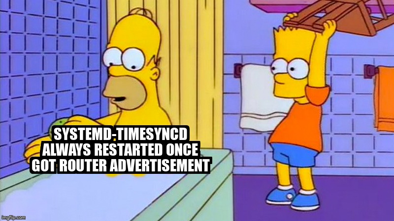 pi_stack's tweet image. systemd-timesyncd always restarted once got Router Advertisement raspberrypi.stackexchange.com/questions/1336… #systemclock
