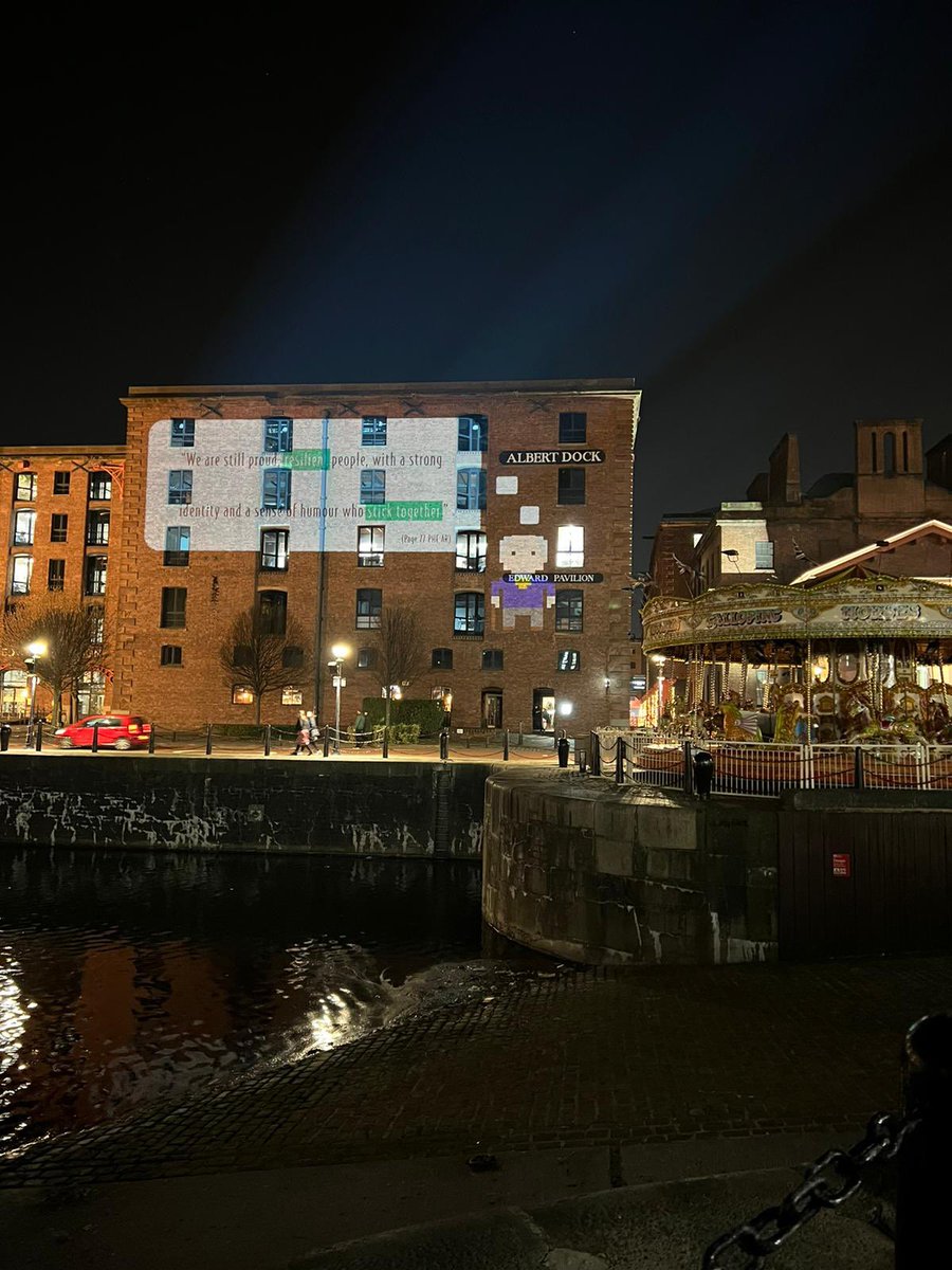 CultureLPool's tweet image. #WeAre | Have you spotted something different @theAlbertDock tonight? #WeAre game with @FocalStudiosLtd as we get ready for the big event this Wednesday @MuseumLiverpool 📽 

👉 cultureliverpool.co.uk/wearescousers/