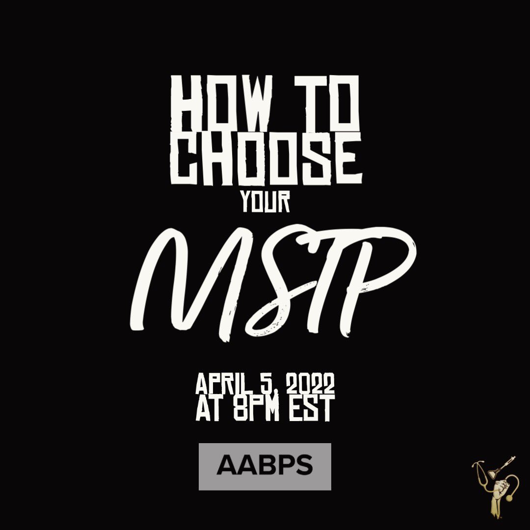 Have you been accepted to MSTP programs? Are you struggling to decide which MSTP is right for you? If yes, RSVP and attend the #AABPS session on how to choose the program right for you, on April 5, 2022 at 8PM EST. osu.zoom.us/meeting/regist… #mstp #mdphd #acceptance #medtwitter
