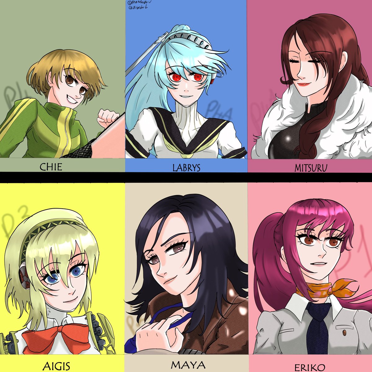 inerrant42's tweet photo. Insired by the winderful @AsukaaAsu ❤️ my 6 Persona Chars suggested by twitter and Discord😁 #persona #Persona4ArenaULTIMAX https://t.co/lb8NEzXx9O