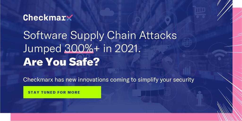 Checkmarx's tweet photo. The frequency of software supply chain attacks is only surpassed these days by the amount of damage they do. Checkmarx is enabling developers and enterprises worldwide to protect against vulnerabilities. Stay tuned to learn how. #CheckmarxSecurity #SecureTheSupplyChain https://t.co/68b8MwbVGG