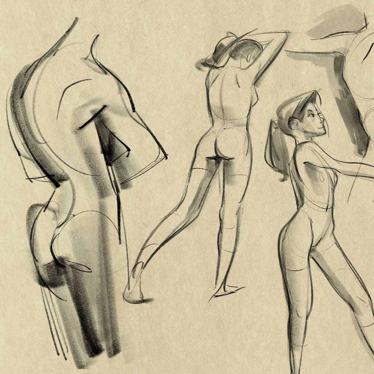 Some of my favorite poses from figure drawing in the past few months 