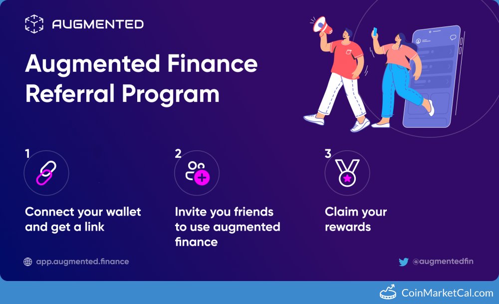 🆕 New Augmented Finance $AGF event! 
 
21 March 2022 
Referral Program Launch  
 
Source: coinmarketcal.com/en/event/refer…