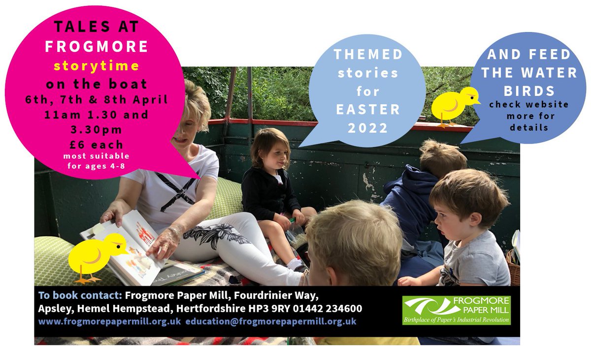 FrogmoreMill's tweet image. Storyboat tickets on sale soon. Storyboat trips 6th, 7th, 8th April. #paper #easteractivitiesforkids #storyboat #frogmore