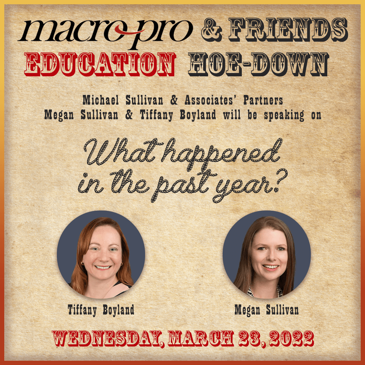 sullivanattys's tweet image. Michael Sullivan &amp;amp; Associates Partners Megan Sullivan &amp;amp; Tiffany Boyland are speaking at the upcoming Education Hoe Down, hosted by Macro-Pro. We hope to see you there! #MacroPro #EducationHoeDown