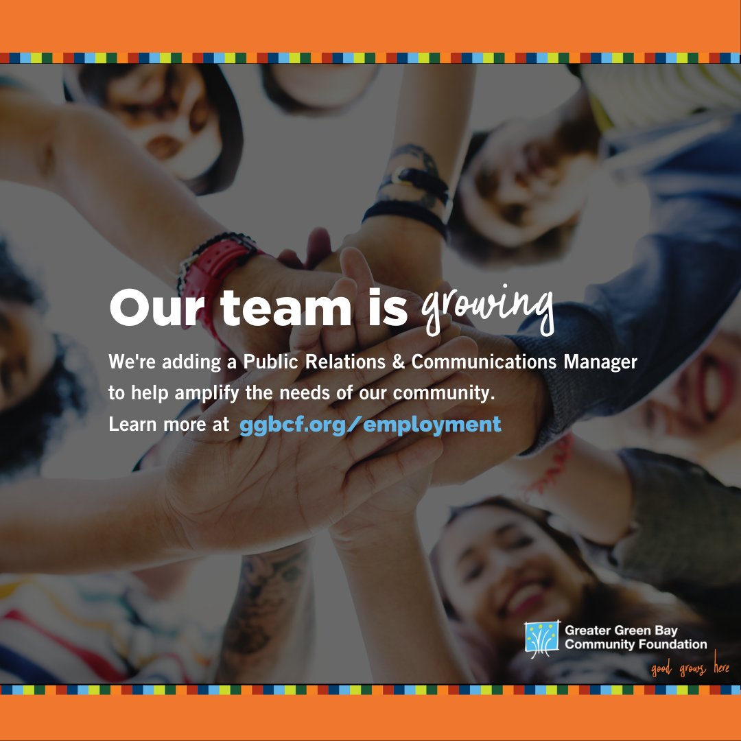 Our team is growing. 

We are adding a talented storyteller who can broaden our reach and share diverse perspectives using a variety of communications tools. 

Visit ggbcf.org/employment for more information and the full position description.

#goodgrowshere