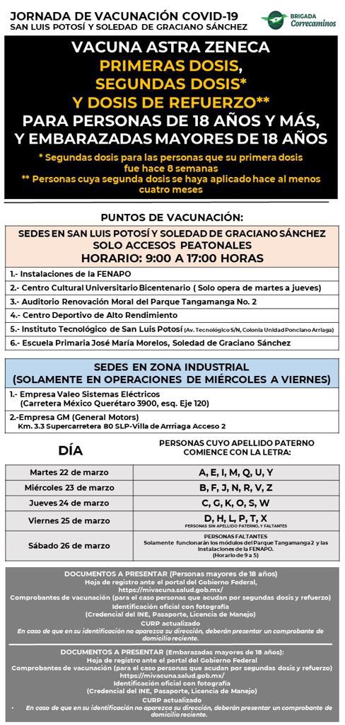 #Vacunación #COVID19 Jornada para rezagados primeras, segunda y dosis de refuerzo ✅