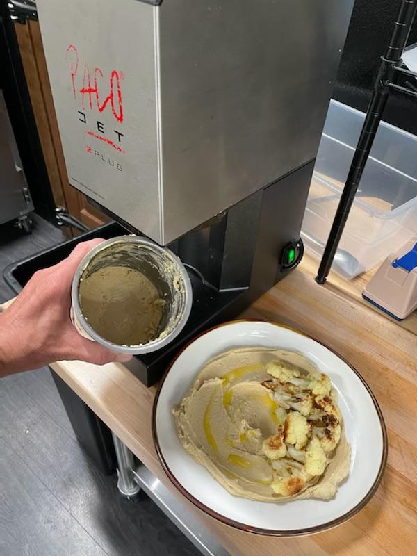 Chef Robert whipped up a nice afternoon snack in the Ignite Phoenix Kitchen.   Hummus in the #Pacojet topped with roasted cauliflower in the <a href="/Alto_Shaam/">Alto-Shaam</a> Combi Oven!    
A perfect healthy combination! 

#combioven #roastedcauliflower #hummus #ignitechefs #healthyoptions