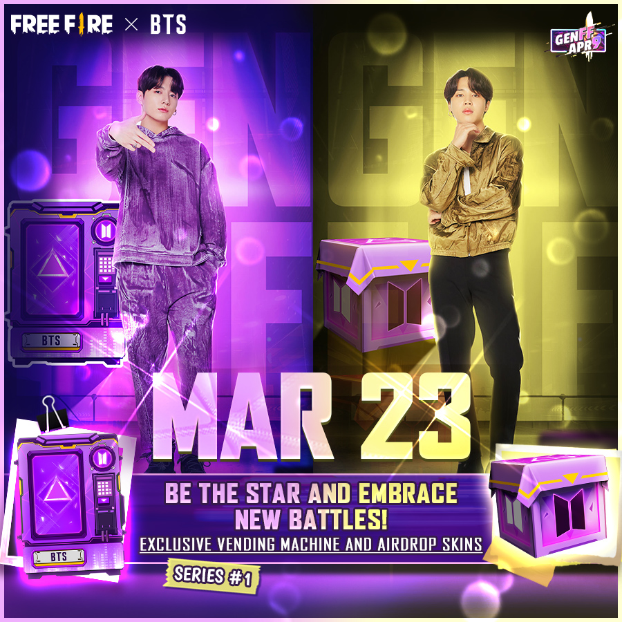 📅 MARK YOUR CALENDARS 📅 

March 23rd! Login in to Free Fire and Be The Star in Bermuda! 🌟🤩

Stay tuned, there's more to come... 👀

#GenFF #FreeFireXBTS