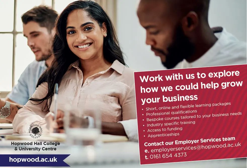 Hopwood Hall College is back at the Oldham Expo offering supportive services for employers.

Click here to reserve your free tickets and meet the team - buff.ly/3rzGLSz
#local #businesses #exhibition #expo #tradeshow #networking #oldhamexpo #oldhamhour