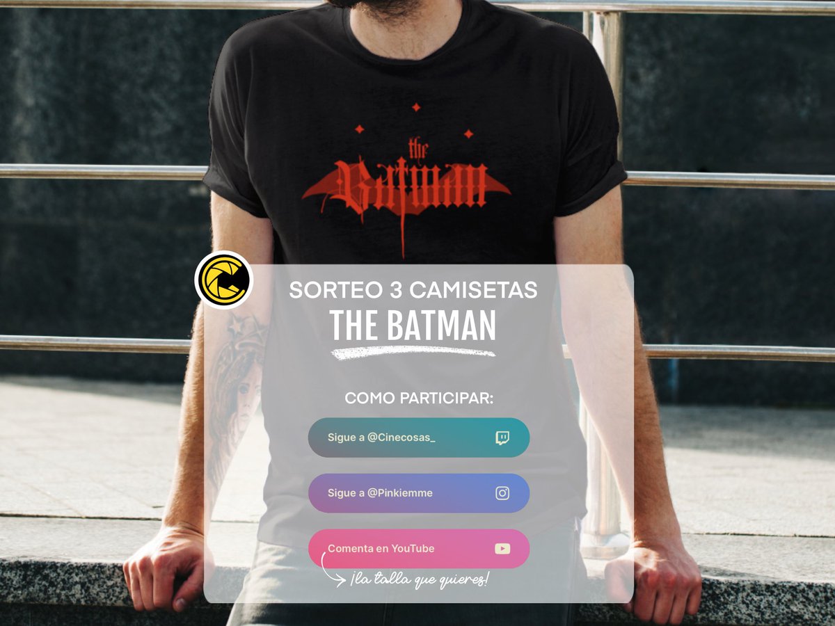 Cinecosas_'s tweet image. ¿Quieres ganar una camiseta exclusiva bien guapa y dejar de ser un penas? Pues lo tienes muy fácil. 

Participa en nuestro sorteo sobre #TheBatman sólo tienes que seguir 3 pasos que salen en la imagen. Os dejamos el link para facilitaros trabajo. ⬇️⬇️⬇️⬇️ sorteo-cinecosas.carrd.co