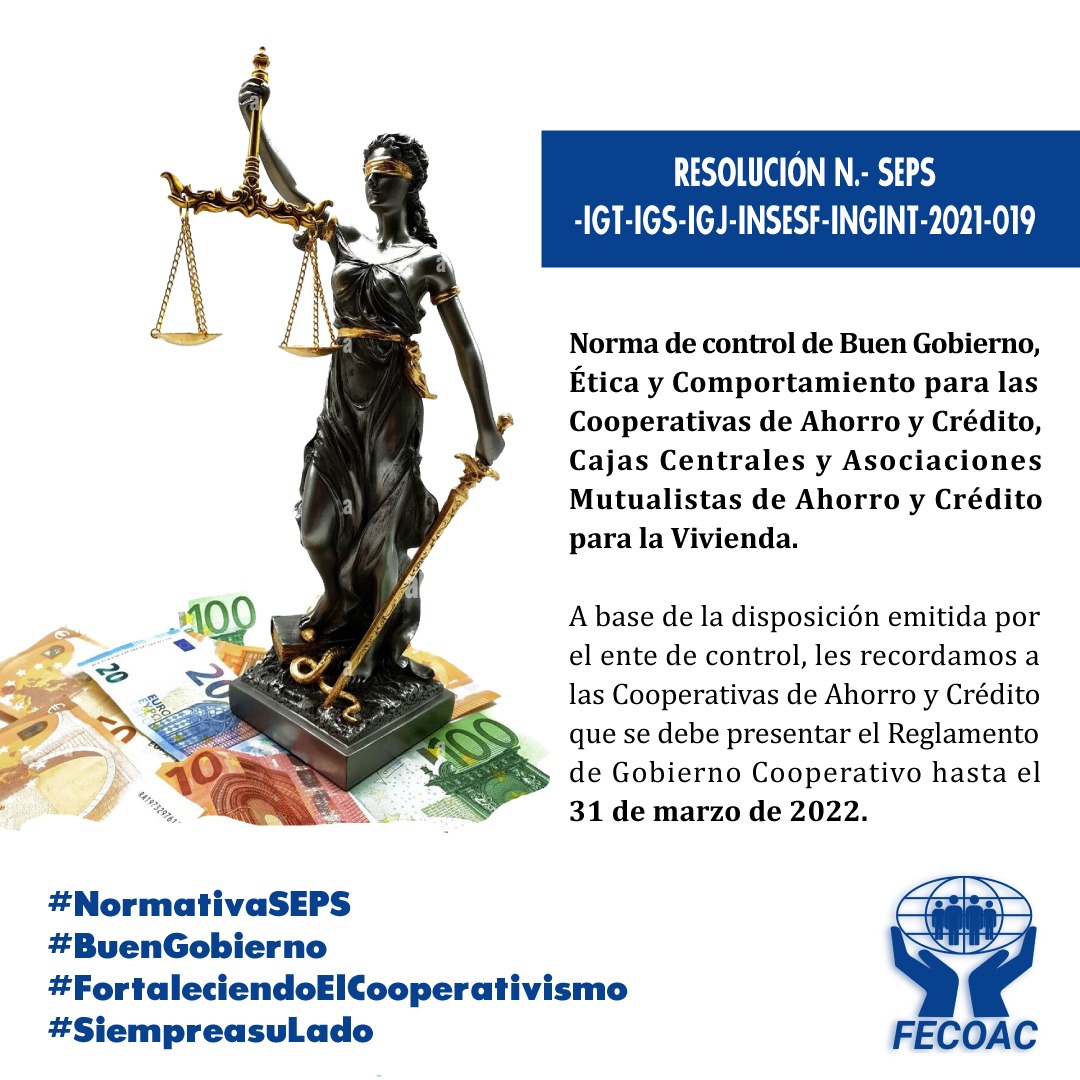 📍 Les recordamos a las Cooperativas de Ahorro y Crédito que se debe presentar el Reglamento de Gobierno Cooperativo hasta el 31 de marzo de 2022. 
Nuestro equipo técnico brindará el asesoramiento que ustedes lo requieran. #fecoacsiempreasulado