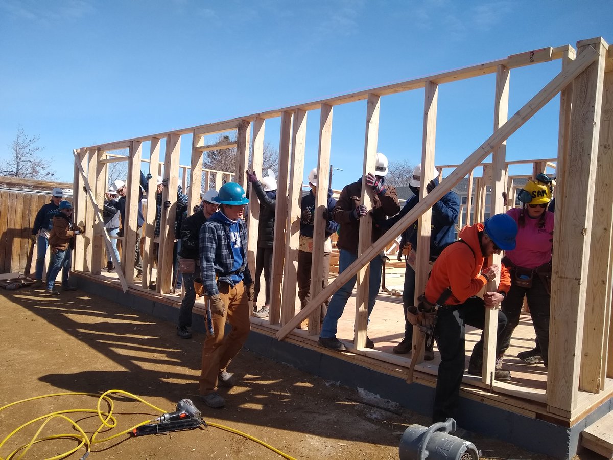 Shout-out to <a href="/SetonHall/">Seton Hall</a> for spending their spring break with Habitat, helping us rebuild the Chavez home lost in a fire. Volunteer with your school/team! bit.ly/3N9yg96 
 #buildabetterfuture #buildmorehomes #collegiatechallenge #stvrainhabitat #blitzbuild
