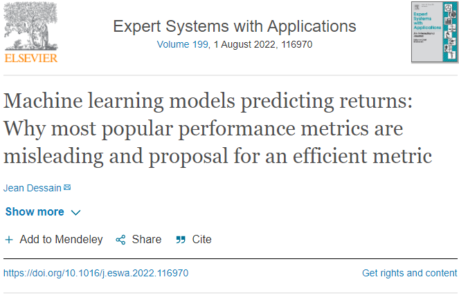 JDessain's tweet photo. So excited to share the 50 days free-access of my first article on #ML4Finance published in a major journal: https://t.co/eomkzqbsIO
@IESEG @IESEGResearch @ReacfinOfficial
#AI #ArtificialIntelligence #MachineLearning #DeepLearning #Finance #investment #riskmanagement https://t.co/nyQek7jW8M