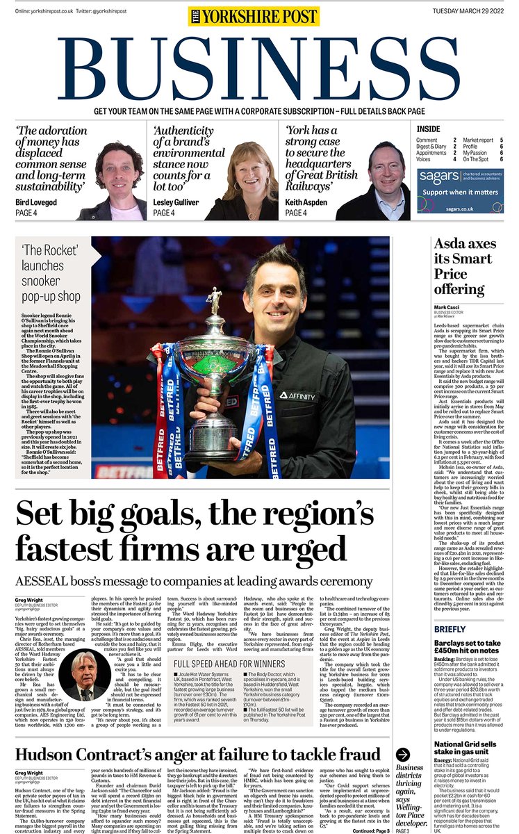 Good morning #Yorkshire, here are the front pages of today's Yorkshire Post and Business supplement. 👉Subscribe: yorkshirepost.co.uk/subscriptions #buyapaper