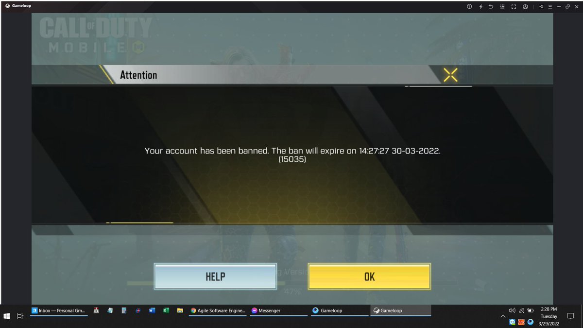 arjayboy's tweet photo. @Activision im banned for playing well even if im using your suggested Gameloop emulator? #CallOfDutyMobile #CoDMobile https://t.co/1SIlC61GDe