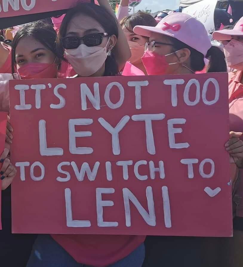 JimGumboc's tweet photo. This one's a genius!
#LeyteIsPink
#LeniLanding 
#OrmocIsPink 
#PINKtadosWarriors https://t.co/5D4hOeGvMu