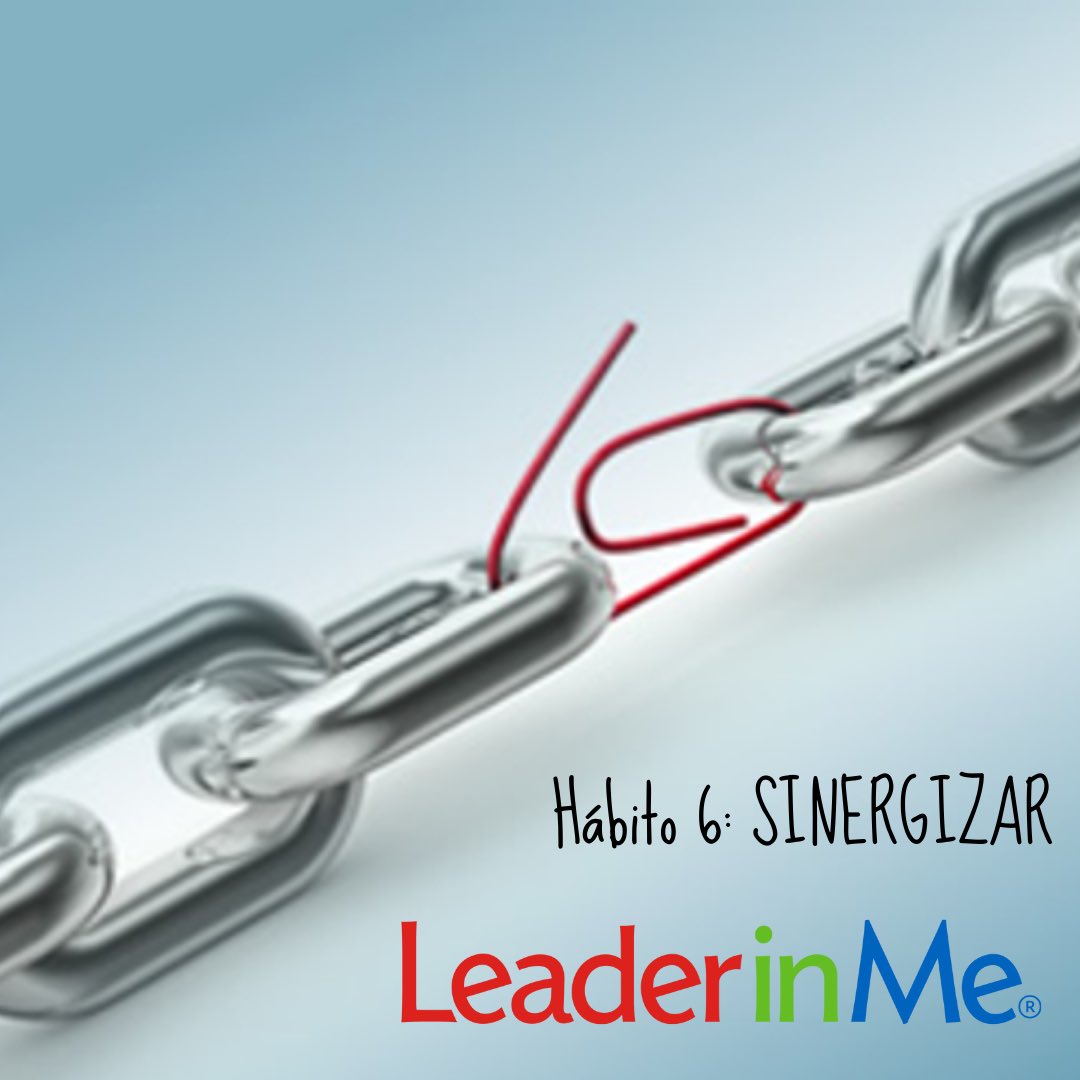 No importa lo fuerte que sea el acero de la mayoría de los eslabones. La cadena se romperá por el más débil. En tu aula es ese alumno con alguna dificultad, en tu familia es ese hijo con un problema que no sabe resolver. #sinergiza Reviste de acero a ese eslabón #7hábitos