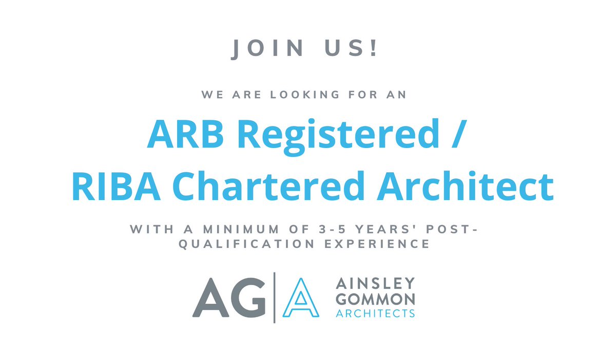 AGArchitects's tweet photo. ⭐️Opportunity for an Architect⭐️to work with us on a range of stimulating and creative projects.
Great scope for career advancement.
Closing date for our #RIBAJobs advert is 1st April but you can also apply directly.
Details on our website: https://t.co/iKAJOj4ZpI
#architectjobs https://t.co/haMvnMcZhx