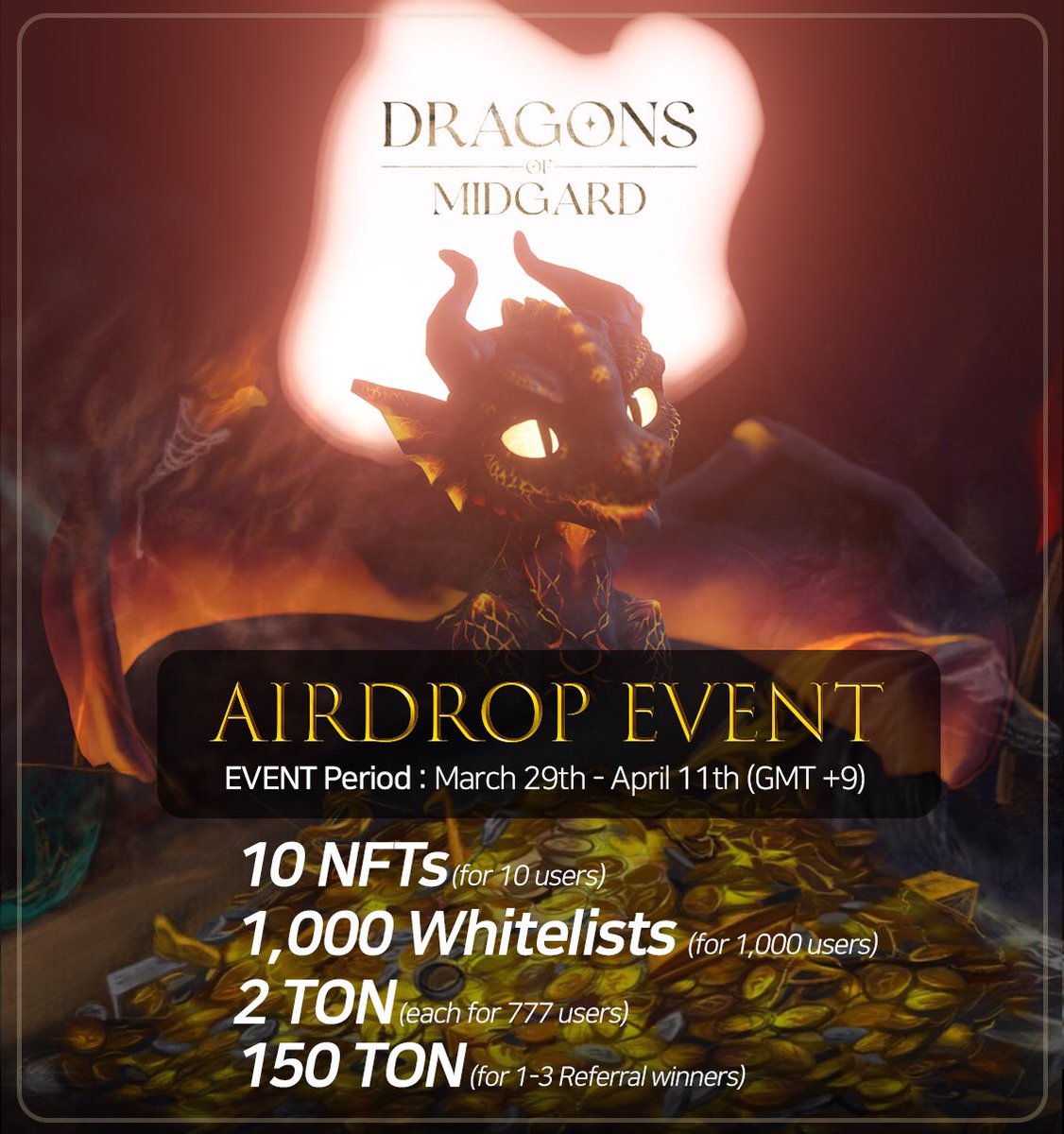 📣GLEAM REWARD, STARTS in 15 min📣

⏰ Date and Time: Now - 7:00 (UTC) 29 March, 2022
💰Total token airdrop pool: 1704 $TON
👤 10 winners receive a reward of NFT( 1 NFT = 0.1 ETH)
👾1000 WL SPOTS 

Complete our tasks in the Gleam   gleam.io/competitions/Y…

#NFTGiveaways #Airdrop