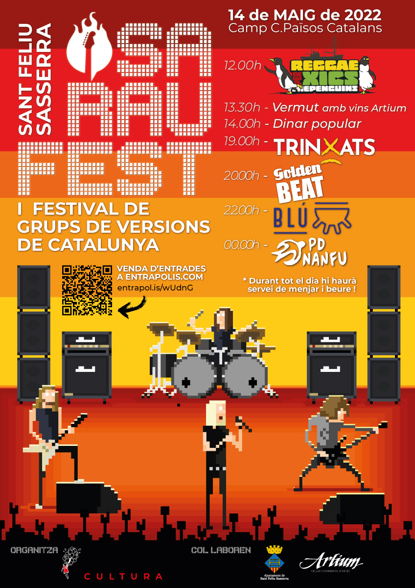 cultural_q's tweet photo. Arriba a #SantFeliuSasserra el 1r Festival de Grups de Versions de Catalunya: el #SarauFest22 !
Amb @ThePenguinsSka  Trinxats @LaGoldenBeat @Bluxtres i PDNanfu
Vermut amb @cavesartium ,dinar popular, foodtrucks..
Entrades👉https://t.co/YNIcnGj0Oy

RT perquè arribi a tothom!🙏 https://t.co/T3C6gmu3VE