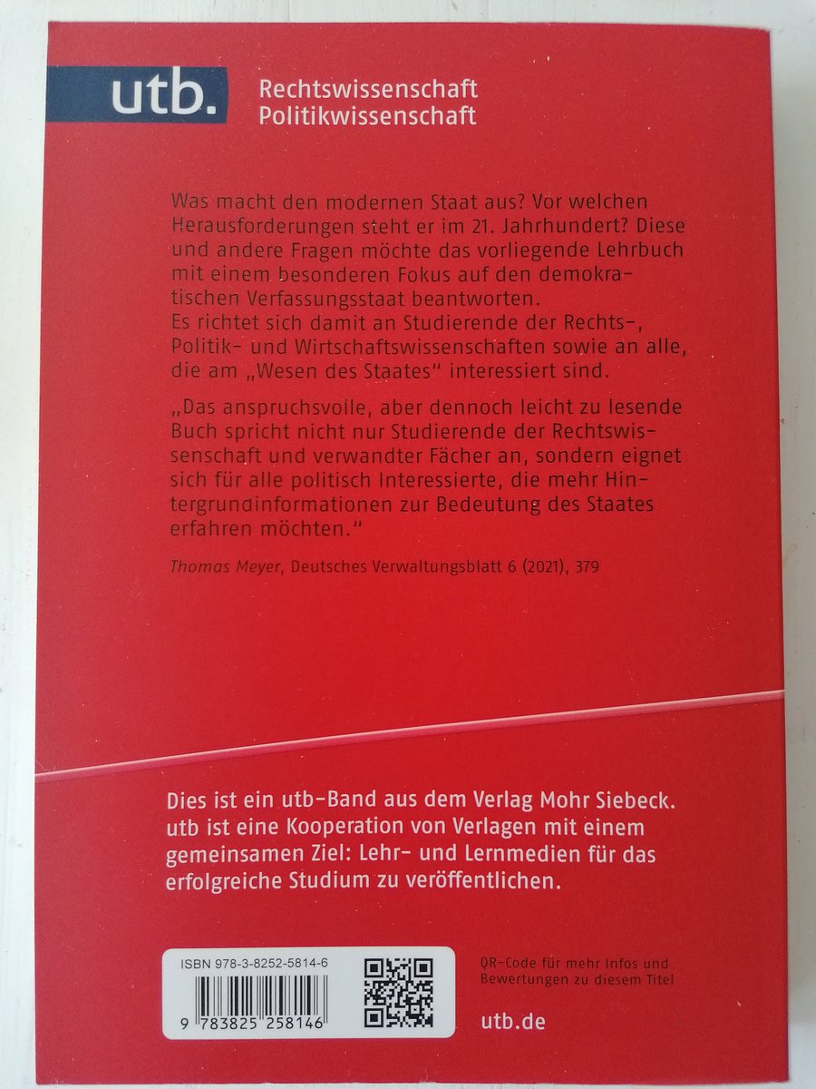 Alex_J_Thiele's tweet image. #coronaverlosung 500 (!): Zum Jubiläum und Semesterbeginn werfe ich nochmal meine Allgemeine Staatslehre in den Topf - garantiert mehr als ein Schulbuch für Erwachsene 😉. Teilnahme per RETWEET, Verlosung am Abend. Viel Glück!
@utb_stuttgart @mohr_recht @faznet @BSP_FakLaw