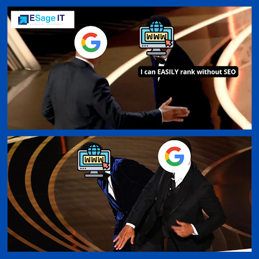 eSageIT's tweet photo. When you try to rank without SEO
.
. 
 #WillSmith #Oscars #ChrisRock #WillAndChris #meme #memes #funnymemes  #trending #seo #digitalmarketing https://t.co/1pIO6GbNb5