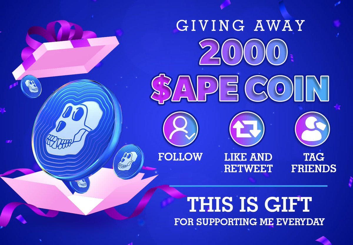ape_coiner's tweet photo. $2,000 will be sent to 5 people 👀 

All you need to do for a chance to win this insane giveaway is follow the steps below ⬇️ 

- Like &amp; Retweet
- Follow @ape_coiner 

#APECOIN #BoredApeYachtClub #cryptocurrency #NFTGiveaway https://t.co/ZuM4bSUiJc