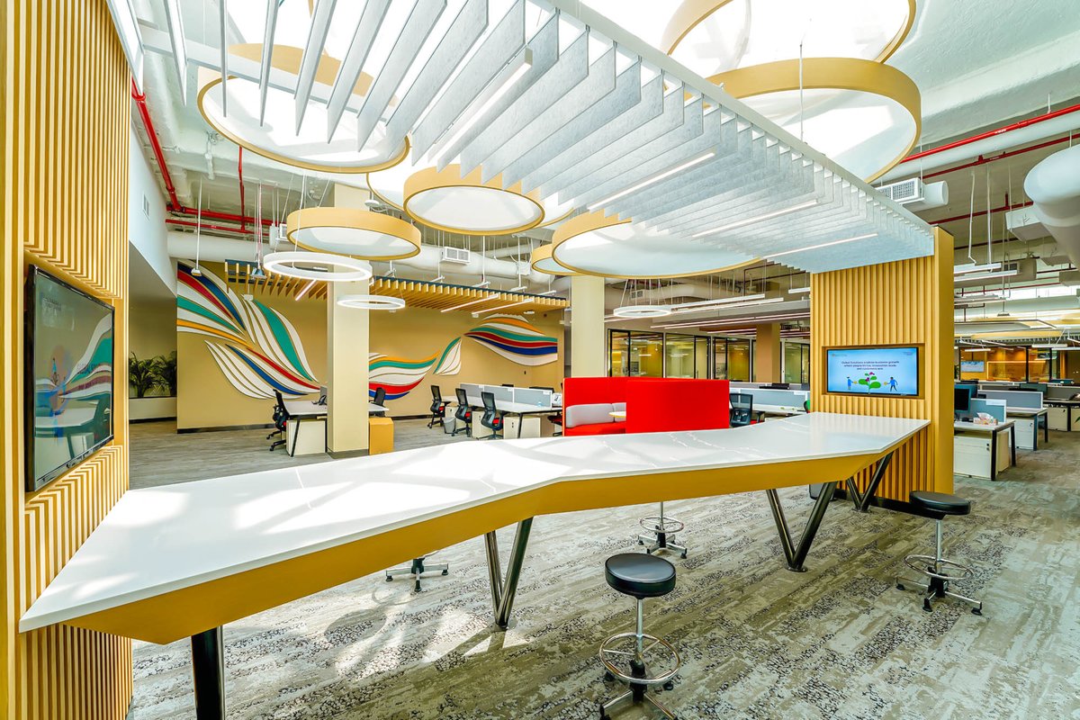 switchmadegroup's tweet photo. Majid Al Futtaim Group employees now go around their work in a modern, light-flooded office. SWITCH MADE Group has concluded the MAF office project designed by KEANE and conceded by ENOVA and Design Infinity.  #interiordesign #lightingdesign #architecture #MAF #OfficeLighting https://t.co/o301mQZmfB