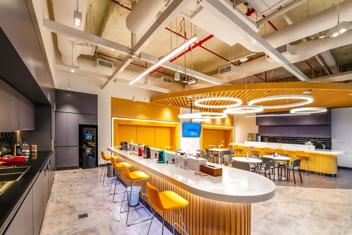 switchmadegroup's tweet photo. Majid Al Futtaim Group employees now go around their work in a modern, light-flooded office. SWITCH MADE Group has concluded the MAF office project designed by KEANE and conceded by ENOVA and Design Infinity.  #interiordesign #lightingdesign #architecture #MAF #OfficeLighting https://t.co/o301mQZmfB