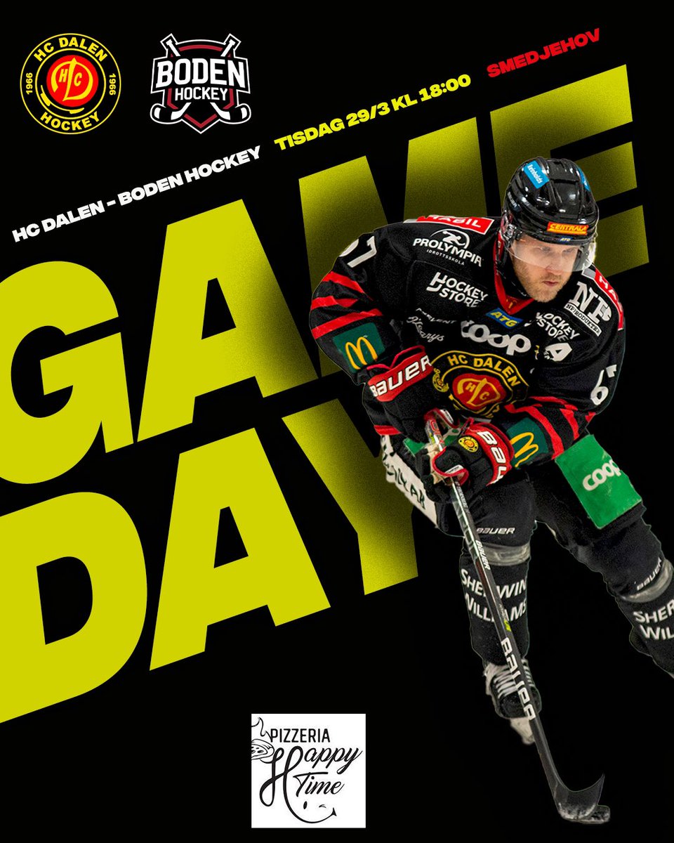 hcdalen's tweet photo. Gameday! 

🆚 @bodenhockey05 
🏒 Semifinal 1:3
⏰ 18:00
📍 Smedjehov
📺 @atghockeyettan LIVE
💰 Halva Potten 123 062 23 16

#atghockeyettan #hockeyettan #hcdalen https://t.co/g7WFEHS45R