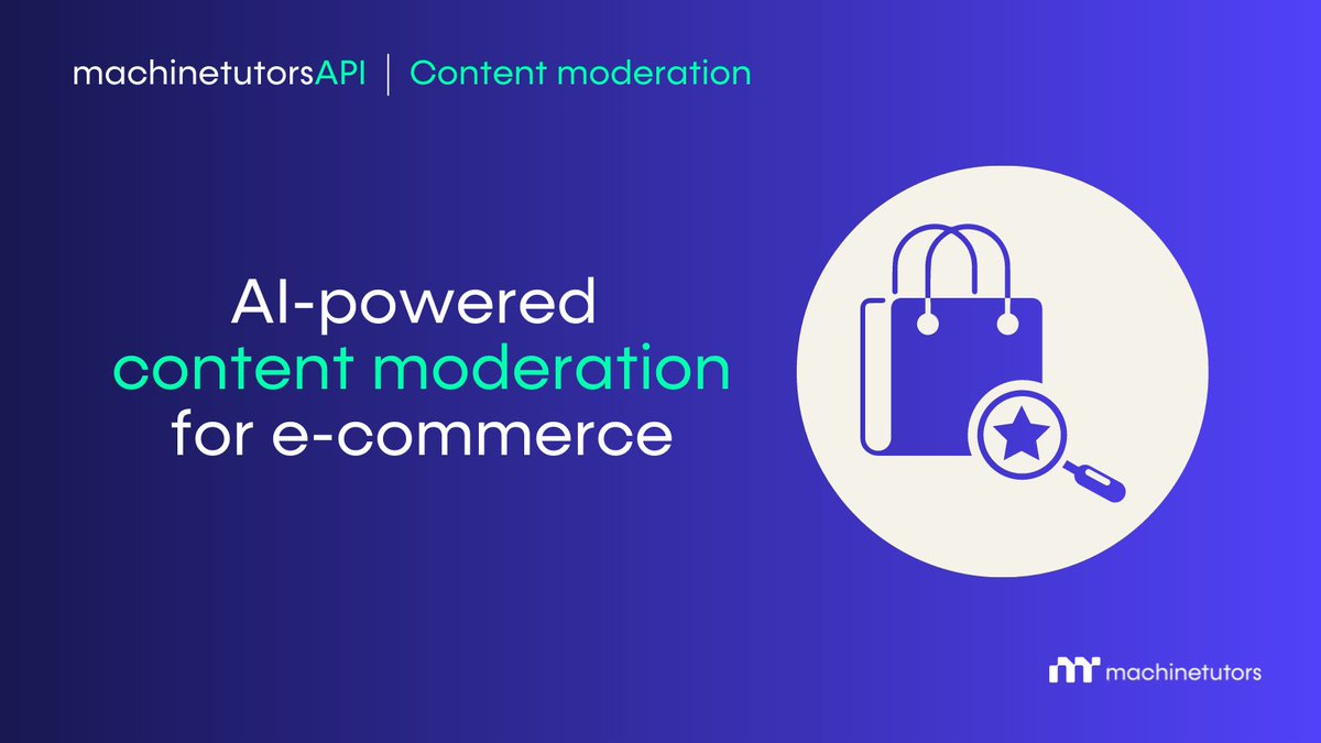 machinetutors's tweet image. With #mtAPI&apos;s #contentmoderation solution you can automatically moderate large volumes of images, automatically ensure products meet retailer guidelines, protect brand image, monitor &amp;amp; filter UGC of any online platform.
#machinetutors #artificialintelligence #imagerecognition