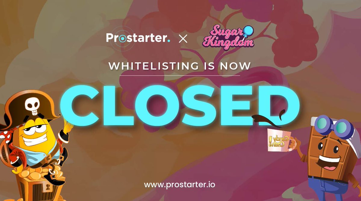 ProtOfficial's tweet photo. 🔒 WHITELISTING CLOSES NOW. 🔒

The Sugar Kingdom (@SugarKingdomNFT) Whitelisting Application is now closed, Stay tuned for the IDO WHITELISTING to come live soon. Stick around everyone!

#IGO $PROT #Whitelist #NFT #P2E #Prostarter  #cryptocurrency https://t.co/SWIZShQy8X