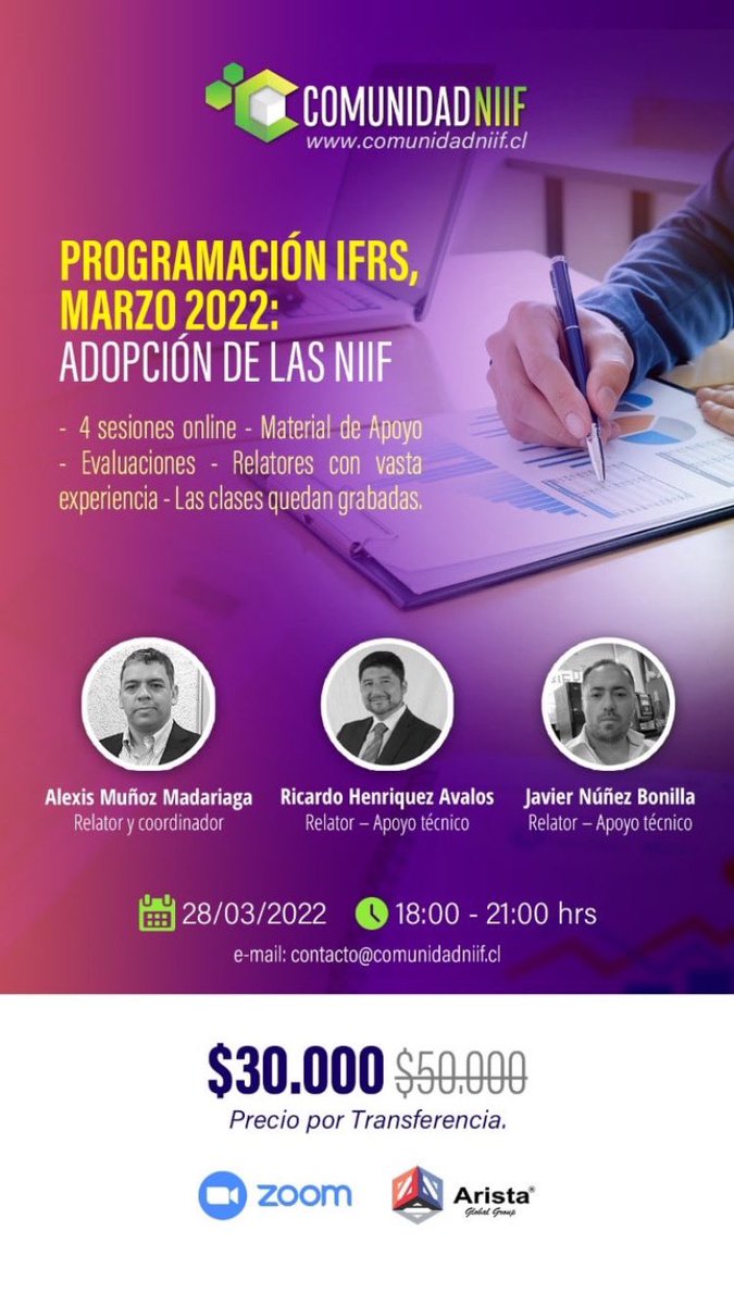 CuboSolutionsCL's tweet image. Aprovecha cupón de descuento:
"DESCUENTOSUSCRIPCIONMENSUAL(25%)"
Programa Marzo 2022: Adopción de las NIIF – Precios de Transferencia – Beneficios a los Empleados

lnkd.in/eWZPJAwx
