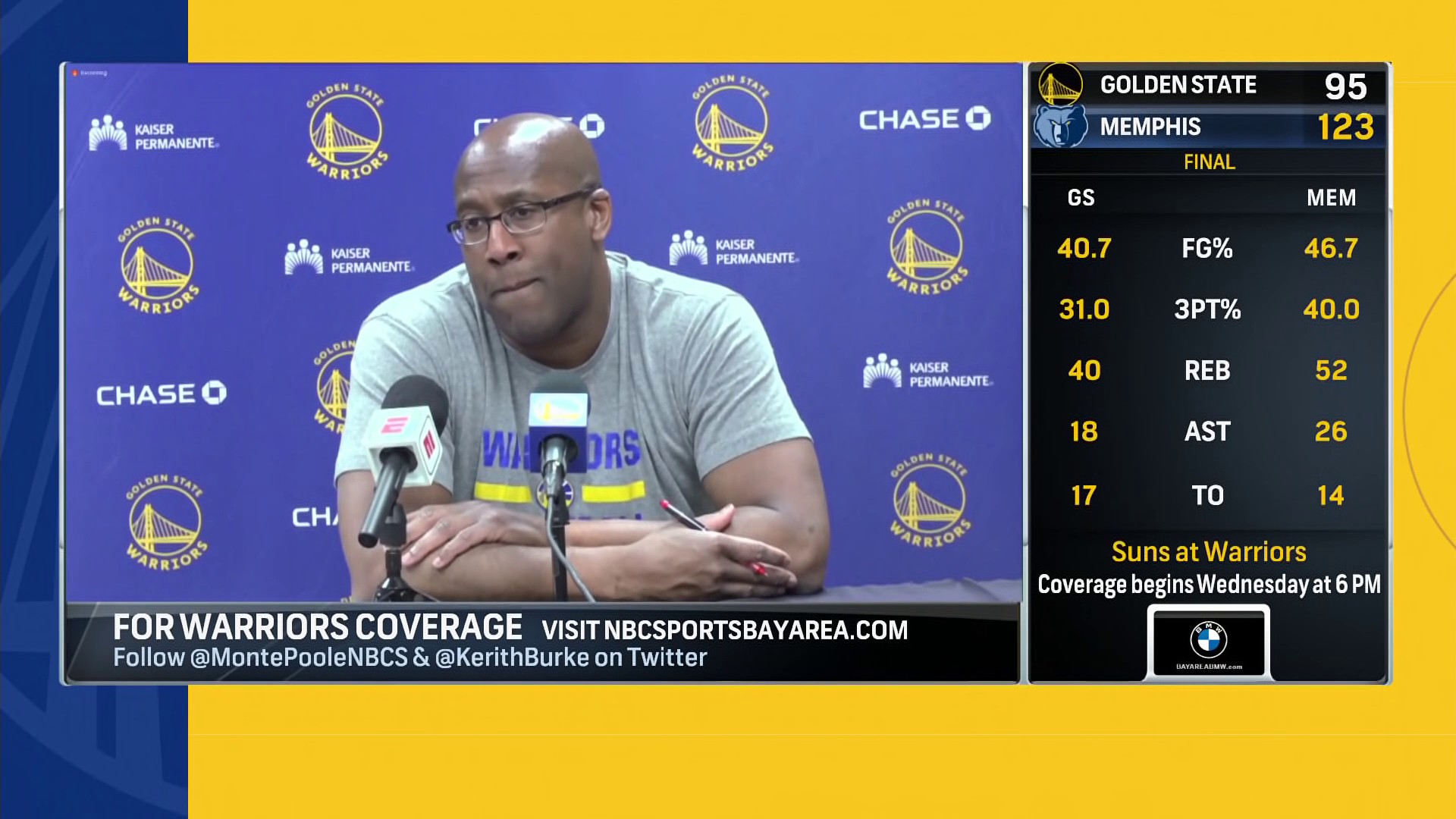 Warriors On NBCS On Twitter Mike Brown Says Kerr Tried To Keep The 