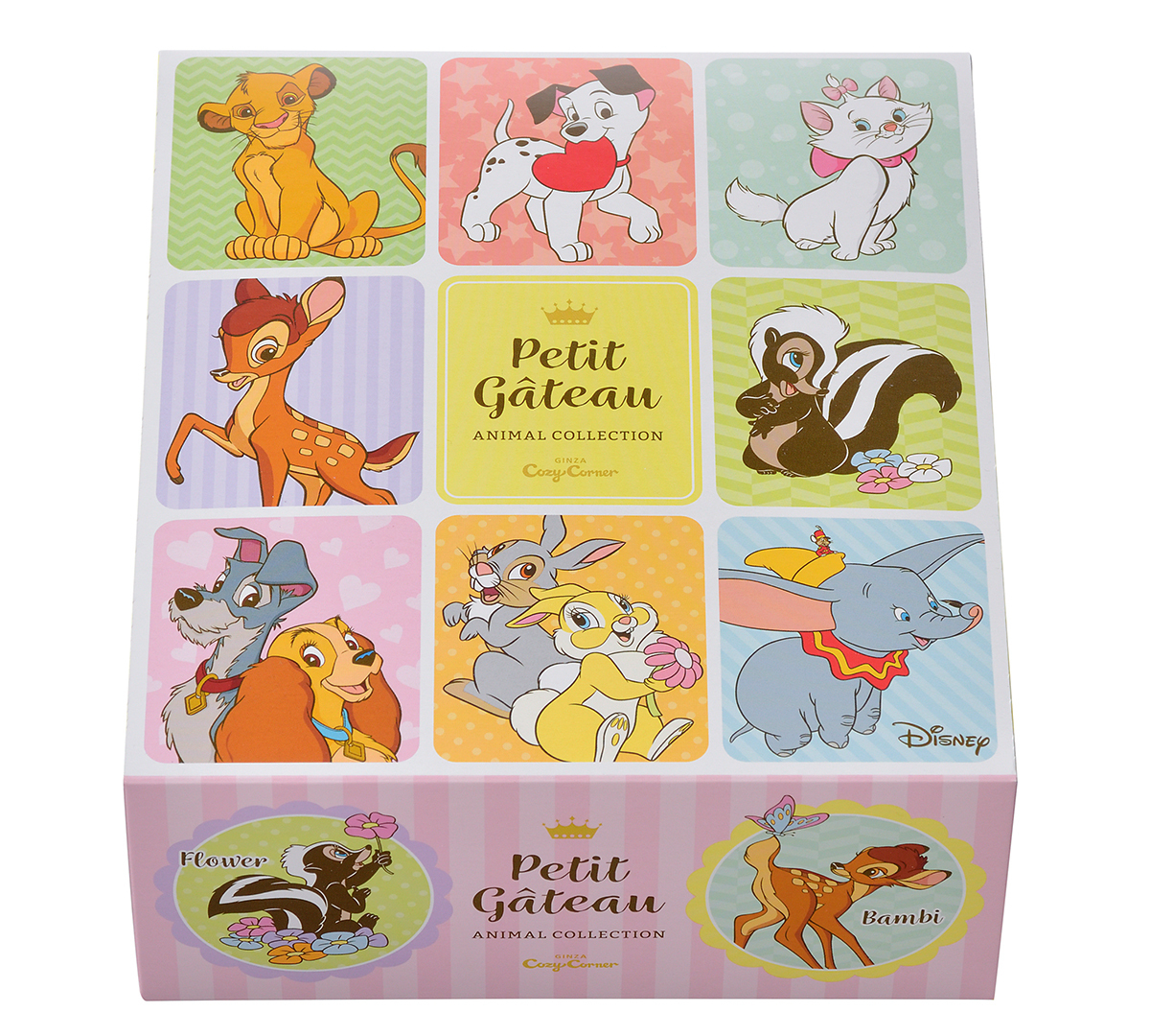ショップディズニー 春のお祝いを動物たちといっしょに Lt ディズニー Gt アニマル コレクション バンビやトランプ ダンボなど ディズニー 作品に登場する 人気の動物キャラクターたちが 9つのプチケーキに 銀座コージーコーナーで販売中